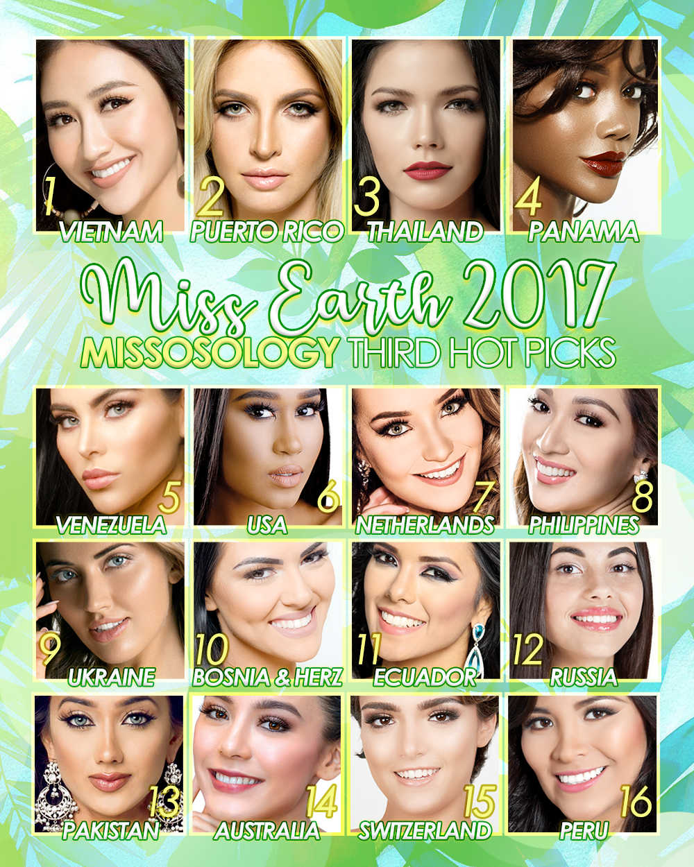 Miss Earth 2017 Third Hot Picks by Missosology