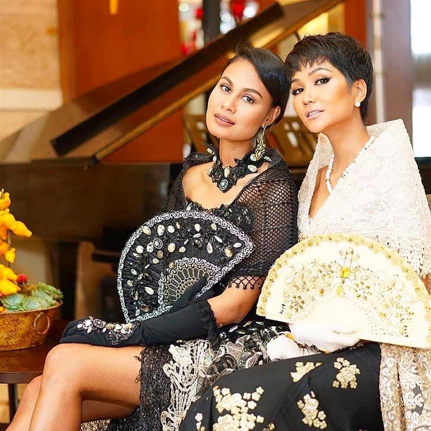 Timeless Beauty 2010 Venus Raj and Timeless Beauty 2018 H’Hen Niê wearing traditional Filipino dress