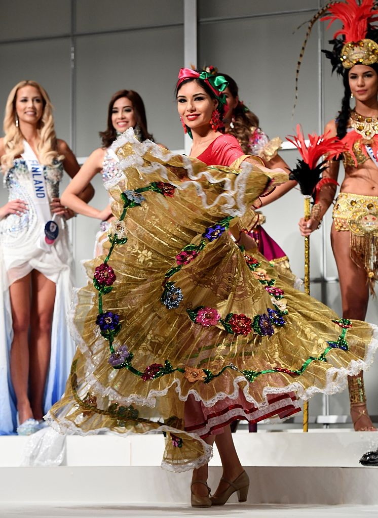Miss Mexico Maria Geraldine Ponce Mendez poses in her national costume during the opening press preview of 2016 Miss International Beauty Pageant in Tokyo on October 11, 2016.Seventy women will compete in the final in Tokyo on October 27. / AFP / TOSHIFUMI KITAMURA        (Photo credit should read TOSHIFUMI KITAMURA/AFP/Getty Images)