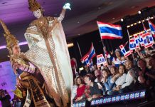 Maria Poonlertlarp, Miss Thailand 2017 debuts her National Costume on stage at Planet Hollywood Resort & Casino on November 18, 2017. The National Costume Show is an international tradition where contestants display an authentic costume of choice that best represents the culture of their home country. The Miss Universe contestants are touring, filming, rehearsing and preparing to compete for the Miss Universe crown in Las Vegas, NV. Tune in to the FOX telecast at 7:00 PM ET live/PT tape-delayed on Sunday, November 26, live from the AXIS at Planet Hollywood Resort & Casino in Las Vegas to see who will become the next Miss Universe. HO/The Miss Universe Organization