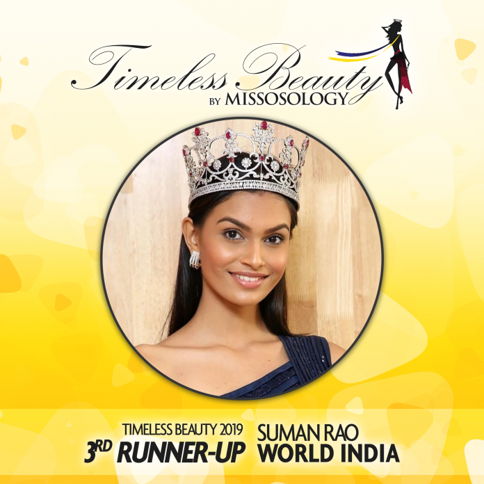 Missosology Timeless Beauty 2019 3rd runner-up is Suman Rao of India